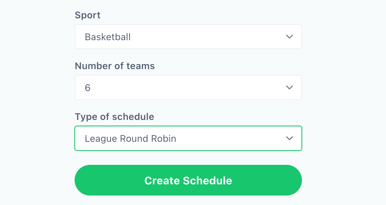 create a schedule